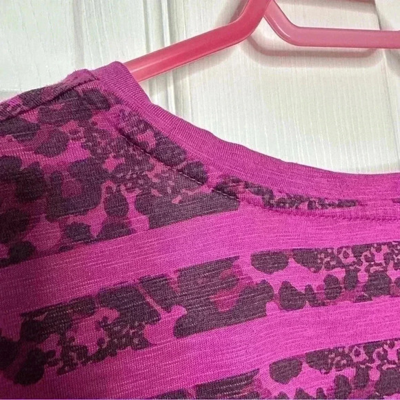 T-Shirt  Purple & Black Striped Size 1X - Picture 15 of 16